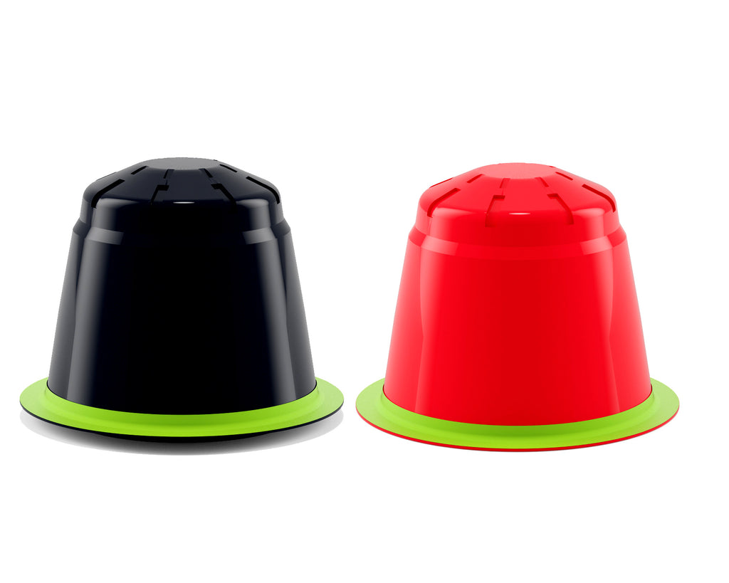 Coffee capsules Nespresso® compatible.  100% biodegradable & home compostable coffee pods. the kracked bean pods